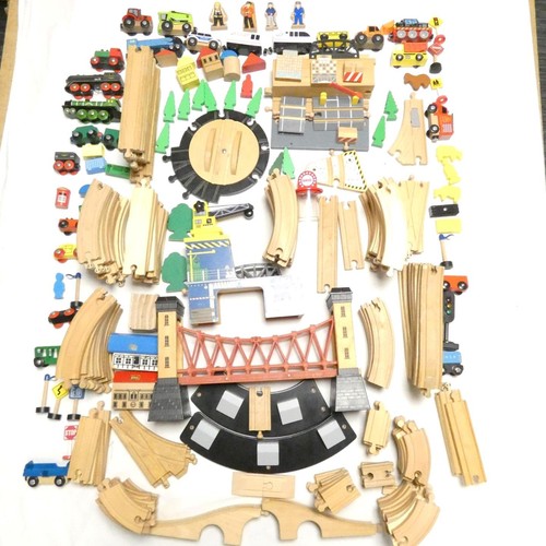Wooden train set track - set, &