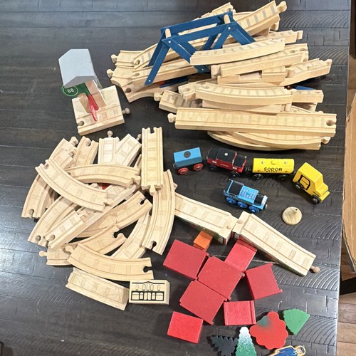 Mixed lot wooden train track - train,