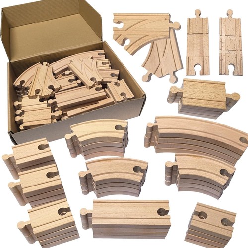 Wooden train track lot - train, 44