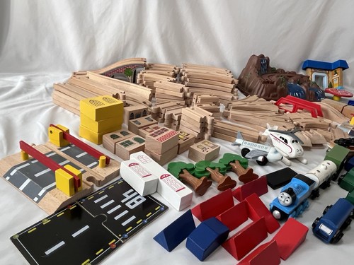 Wooden train set - train, lot,