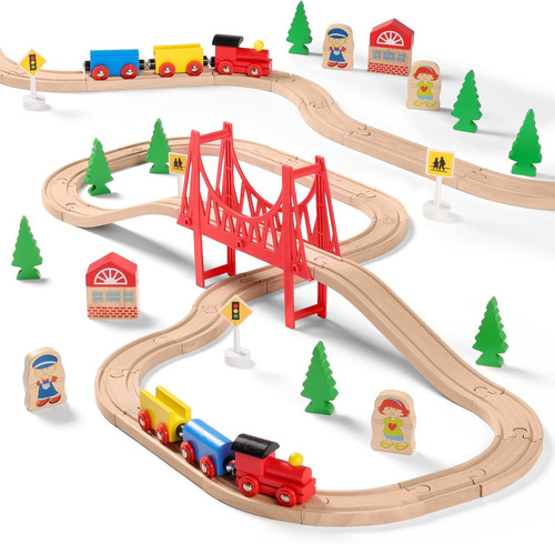 Wooden train set for - train,