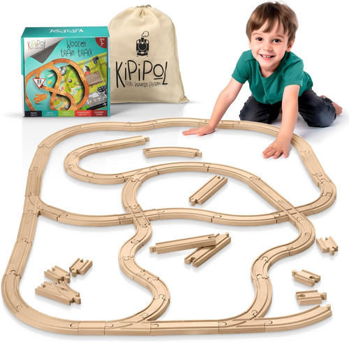 Wooden train tracks set - wooden,