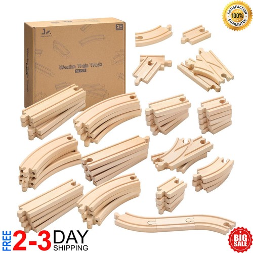 Piece wooden train - 52-piece, track