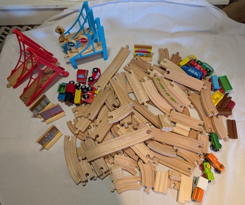 Wooden train track - wooden, bundle