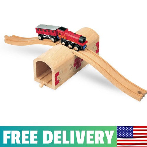Wooden train track - wooden, tunnel