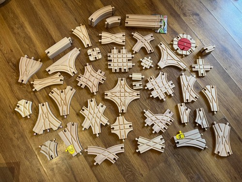 New wooden train - train, track