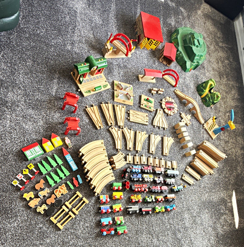 Wooden train track set - wooden,