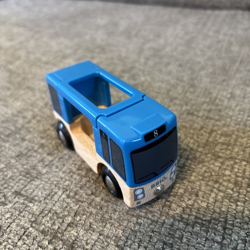 Brio blue bus - wooden, road