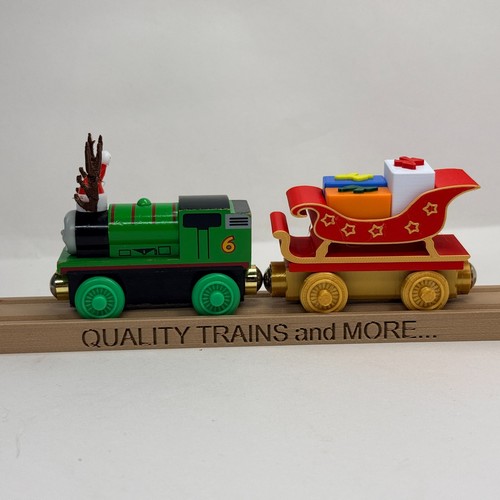 Wooden railway christmas train - wooden,