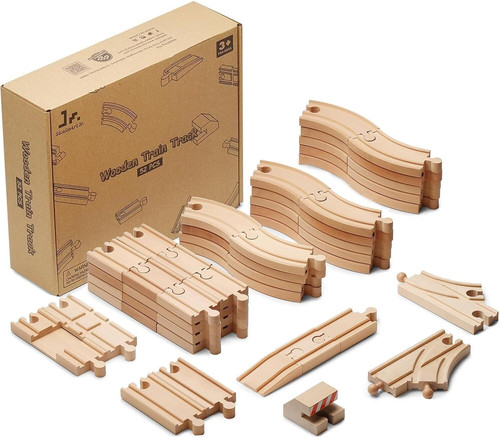 52piece wooden train track lot - 52piece,