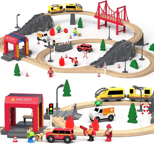 72pc wooden train - train, lot