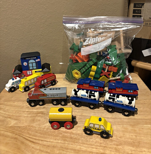 Wooden train set mixed - set, lot