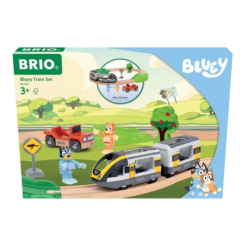 Brio world bluey wooden train - wooden,