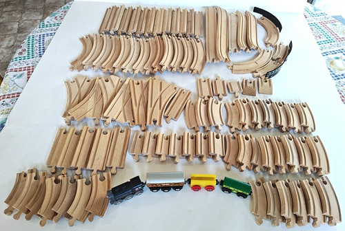 Wooden train railway - wooden,